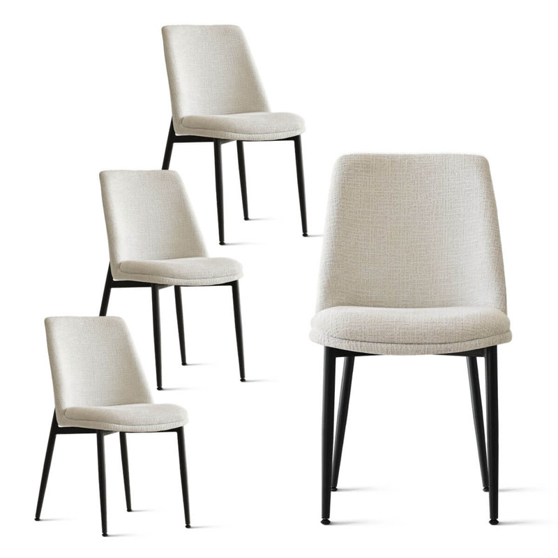 Beige Chenille Upholstered  Dining Chairs, Beige