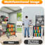 Support de rangement en métal robuste pour disc golf, organisateur de station de disc golf peu encombrant, étagère autoportante pour le rangement de l'équipement de disc golf, noir