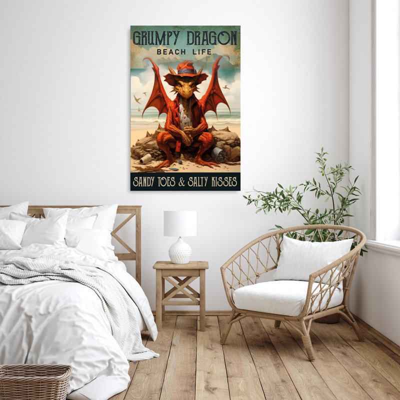 «Grumpy Dragon Bach Life», H 20 po x l 16 po x P 1,25 po
