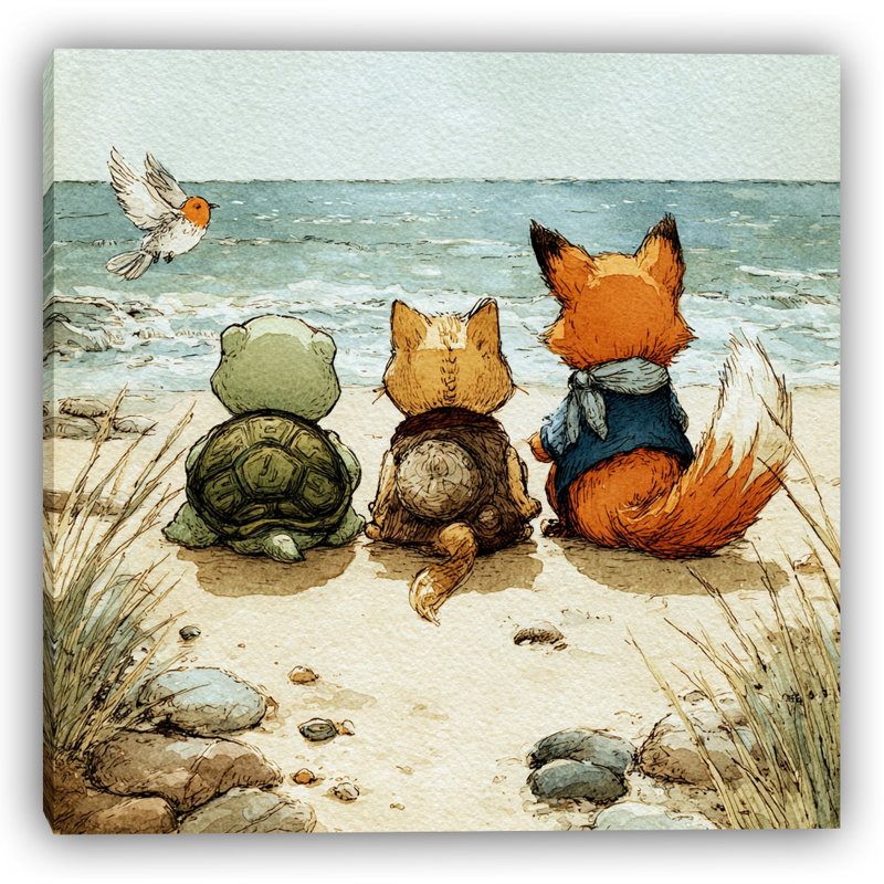 Ocean Breeze Buddies - Wrapped Canvas Wall Art