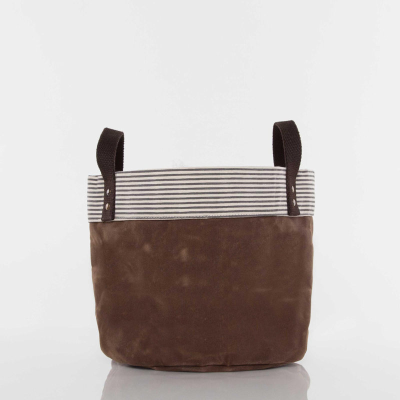 Bac de rangement en tissu ciré, Kaki, Petit