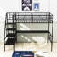Lit mezzanine simple en métal avec bureau