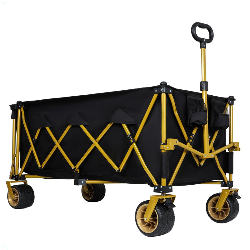 Très grands wagons de plage très longs 67-1 / 2In très robustes avec hayon ouvert et roues tout-terrain, capacité de 480 lb, cadre ultra-stable breveté, aucun assemblage requis