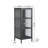 Benoite 40.04-inch Black Two Door Metal Storage Cabinet with Fluted Clear Doors and Gold Handles-959007291