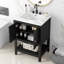 Meuble-lavabo moderne en céramique élégant avec meuble-lavabo à tablette ouverte-113435623