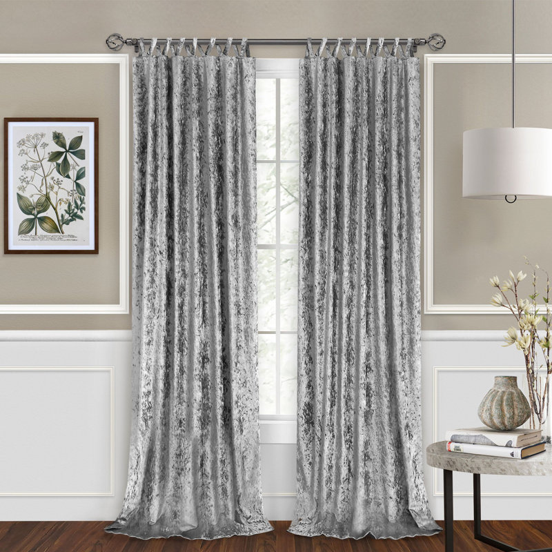 Paire de rideaux semi-transparents Hemphill, Gris, l 50 po x L 84 po
