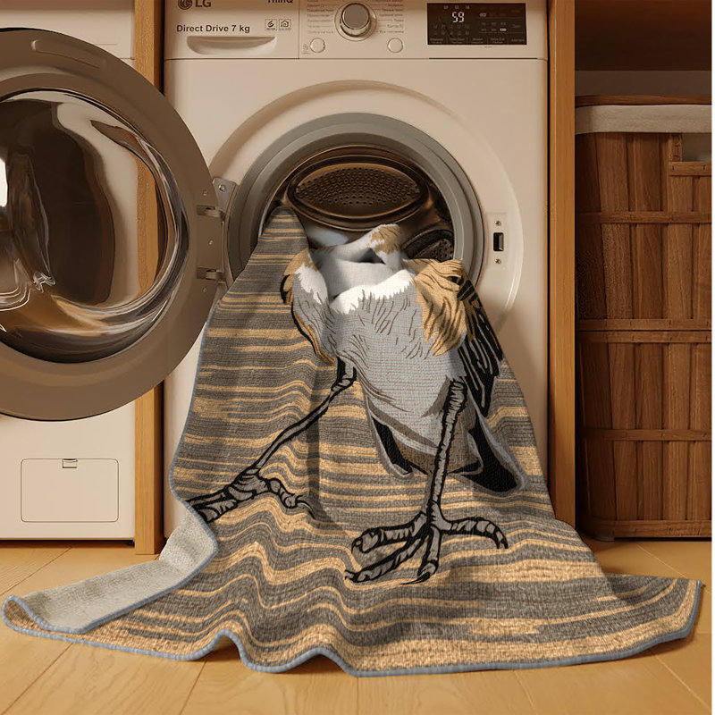 Washable Common Bulbul Birds Area Rug, Square 4'
