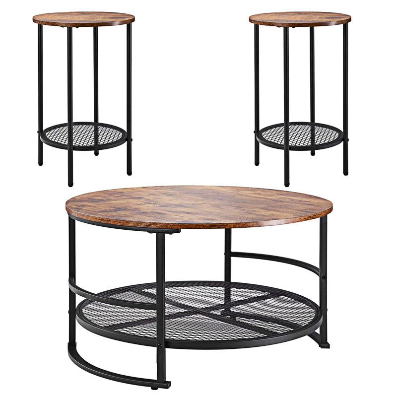 Ensemble de 3 tables basses avec tablette