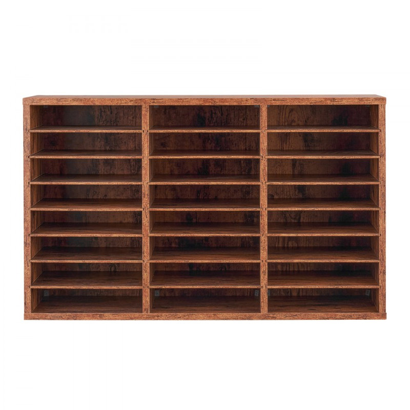 VEVOR Manufactured Wood Compartment Mailroom Organizer, 49cm H x 80cm W x 29.7cm D, Brown