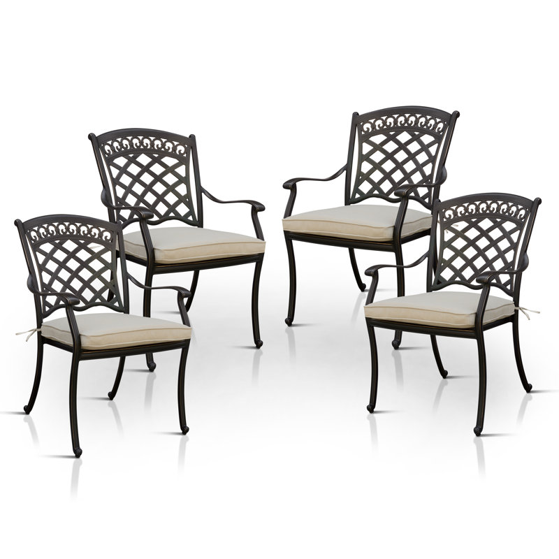 Chaise de patio avec coussin Ingram