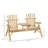Carbonized Wood Adirondack Bench With Table For Deck-911392521