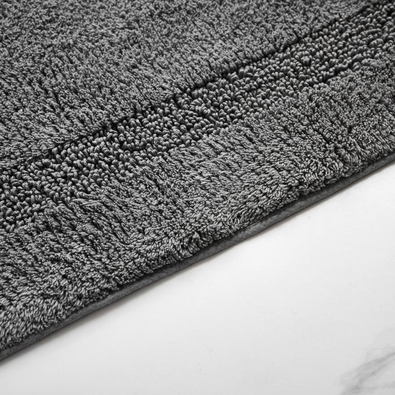 Moorings Grey 60" Cotton Bath Runner Rug