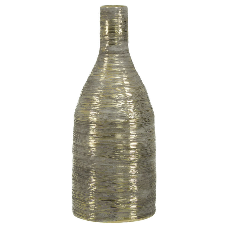 Radabaugh Ceramic Table Vase, 31cm H x 13cm W x 13cm D, Light Gold