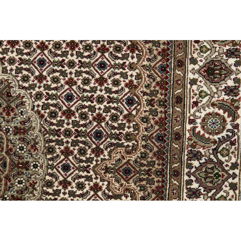 Tapis brun et beige de haute qualité noué à la main
