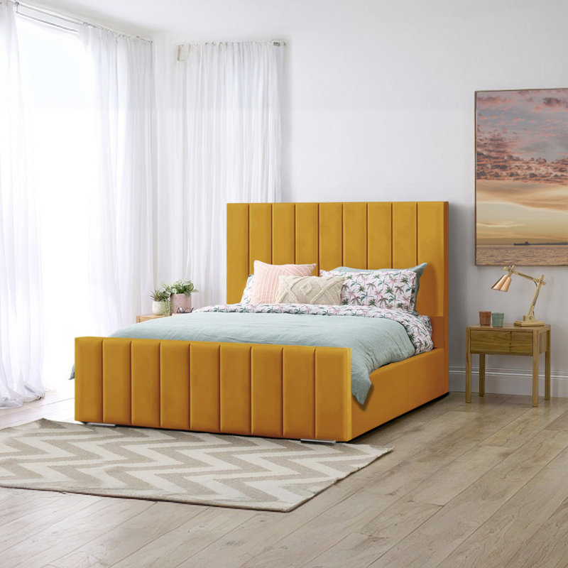 Arlon Upholstered Bed, Double (4'6), Turmeric