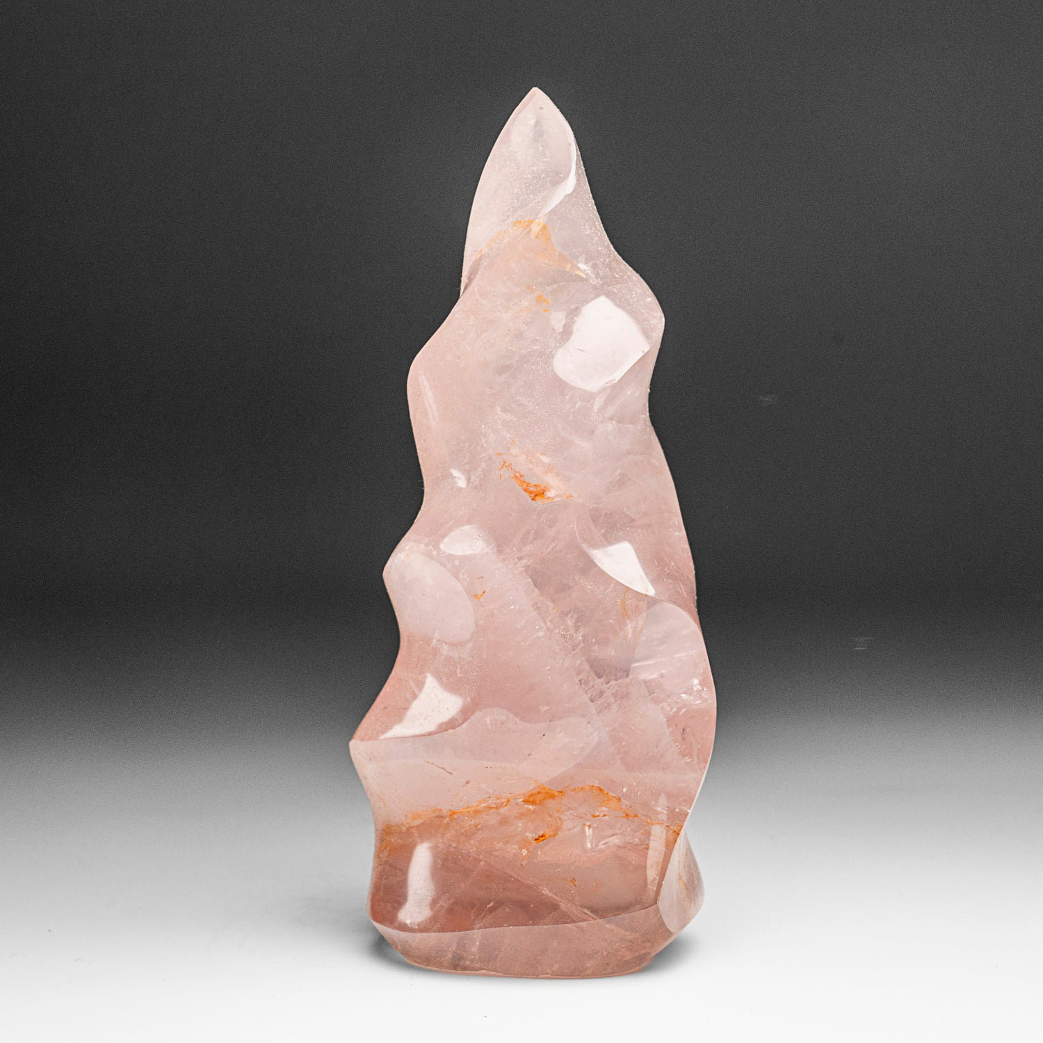 Astro Gallery of Gems Polished Rose Quartz Flame Freeform From