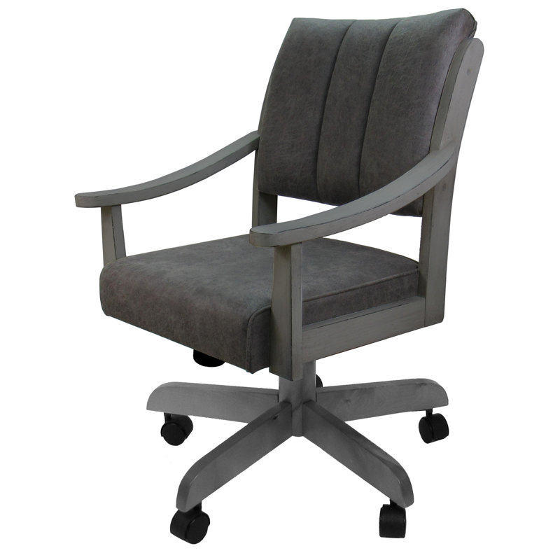 Casa Solid Wood Dining Caster Chair, Northwest Elk, Gray