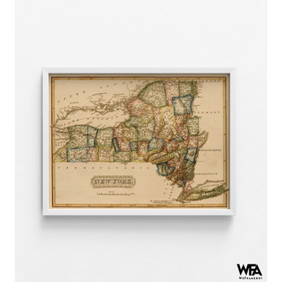 «New York 1817», reproduction de carte antique de New York, affiche de carte ancienne de New York, petite bibliothèque murale de New York, affiche de décor de métro de New York