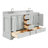 61'' Double Bathroom Vanity with Carrara Marble Top-93359453