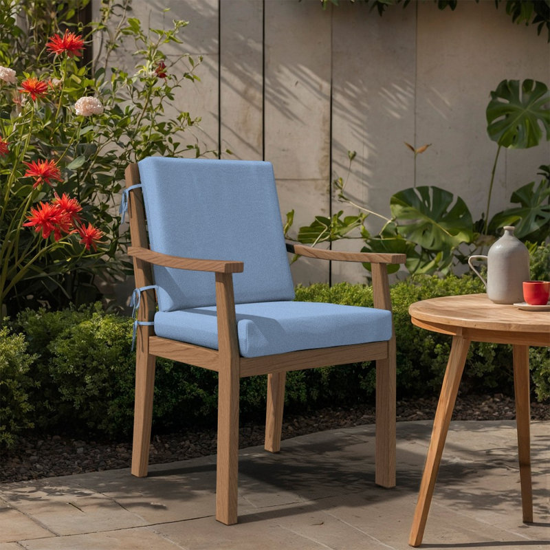 Dining Chair Cushion, 20" X 40" X 3.5", Premium Memory Foam Core With Waterfall Edge, Sunbrella Fabric, Patio Cushion For Outdoor Dining Chairs