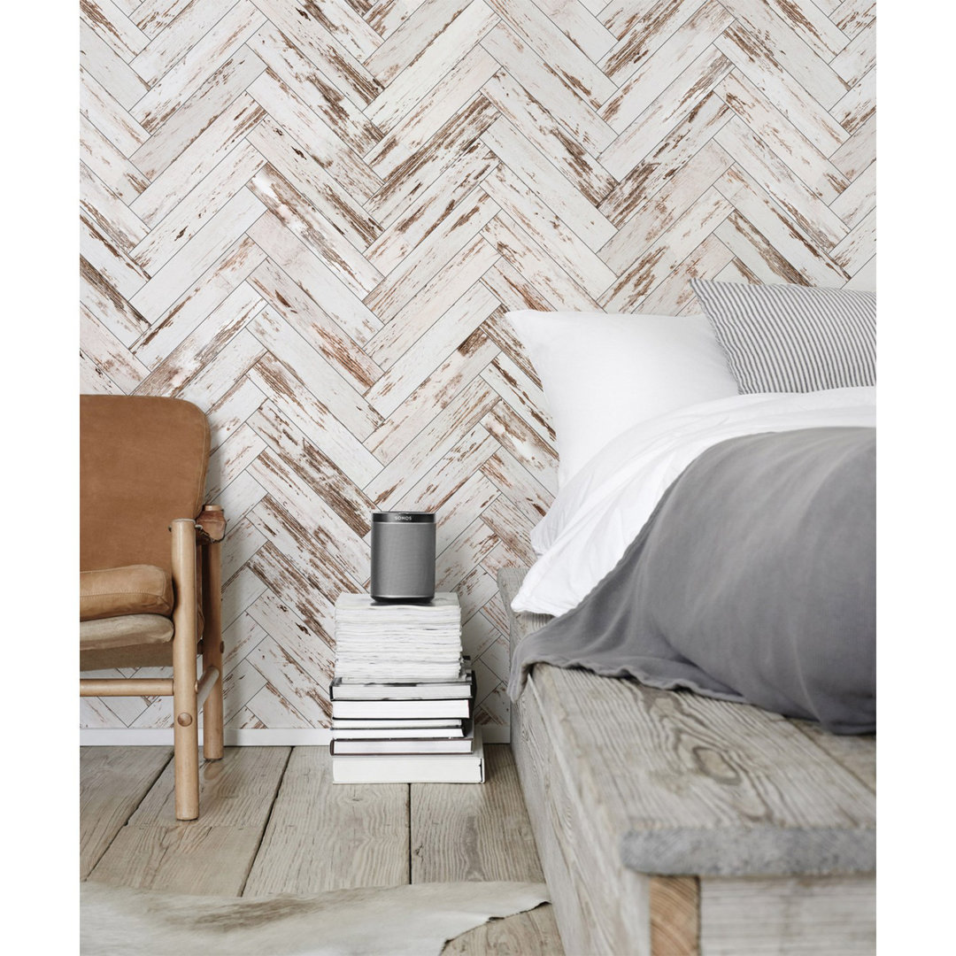 Glatte Fototapete Wooden Chevron 2,5 m x 104 cm