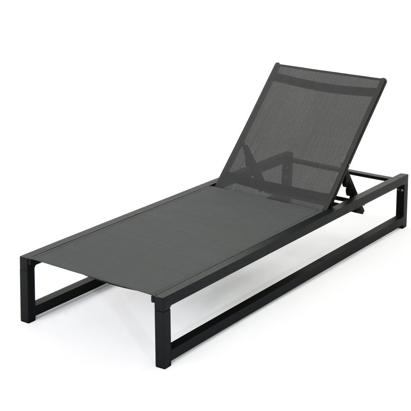 Chaise longue moderne 2 - Maille respirante, aluminium, zone de détente dans la cour 2