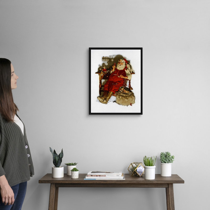 Art mural sur toile Norman Rockwell, Cadre flottant noir, H 22 po x l 18 po x P 1,75 po