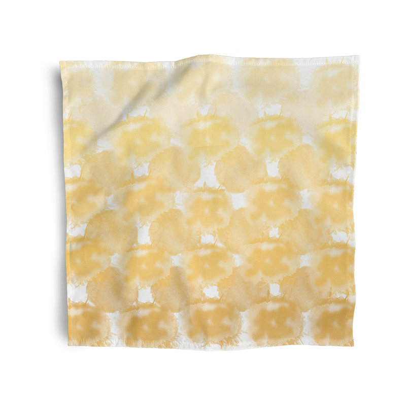 Lashaun Polyester Abstract Square Napkin, Yellow