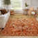 Kaldi Washable Rugs for Living Room Botanical Print Area Rug Non Slip Stain Resistant Dining Room Mat