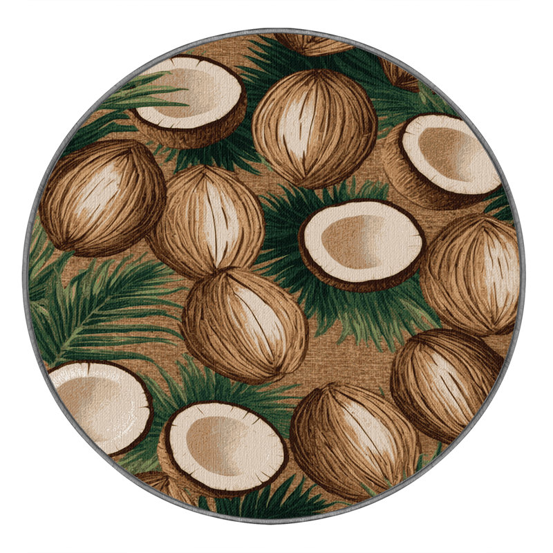  Tapis hawaïen lavable Coconuts, Rond 6 pi