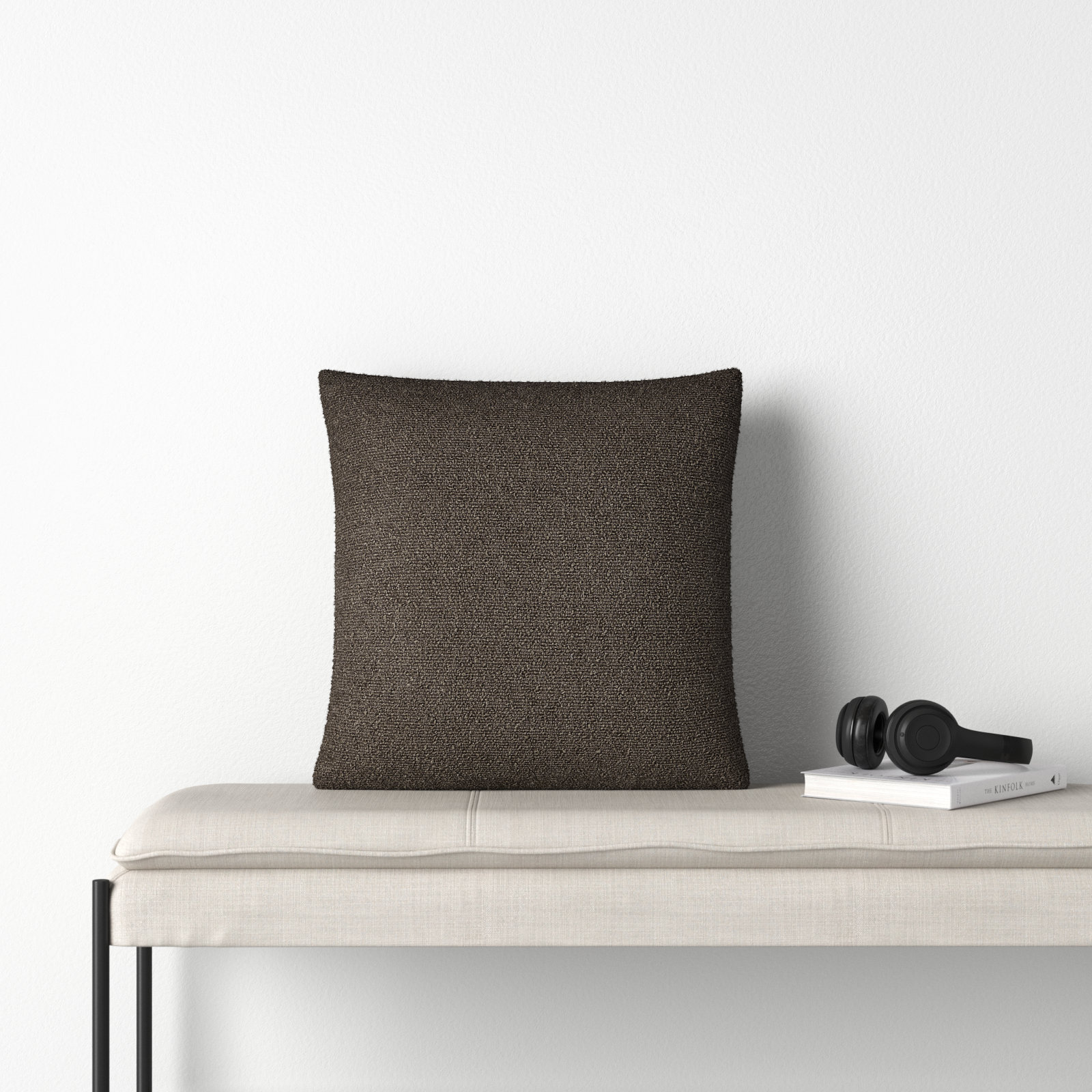 Amalfi Pillow Cover, Square 18", Down, Brown