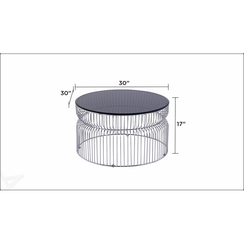 Table basse de 30 po Modern Modern, Chrome chrome