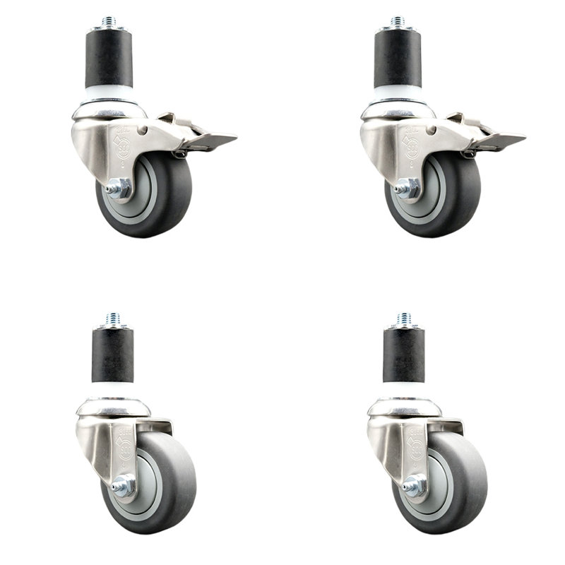 Swivel Stem Caster, 3" H x 3" W