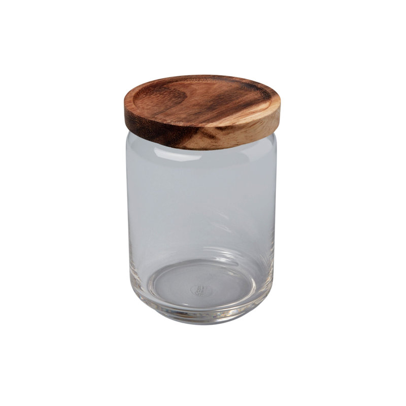 Glass Container with Acacia Lid Medium