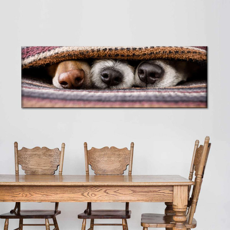 Hiding Dogs Canvas Print, 10" H x 30" W x 1.25" D