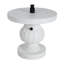 Berra MGO Outdoor Patio Side Table Umbrella Base With Sand-Filing Design, White Marble