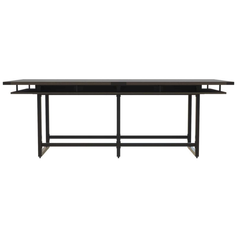 Table de conférence Mirella, H 42 po x L 192 po x p 47,25 po, Tabac du Sud, Noir