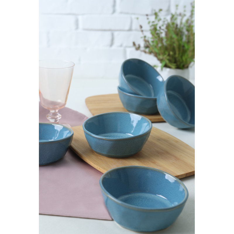 Latitude Run Anleigh 100% CERAMIC STONEWARE Salad Bowl, Turquoise