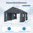 13 Ft. W X 24 Ft. D Galvanized Steel Storage Canopy