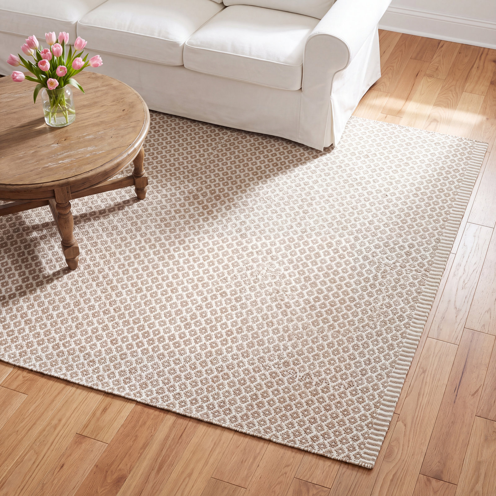 Finn Khaki Handwoven Indoor/Outdoor Rug, Rectangle 3' x 5'