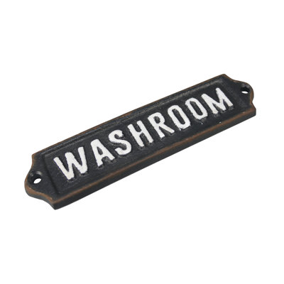 Cast Iron Washroom Door Sign