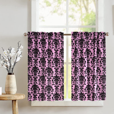 Poplin Damask Floral Cafe Tier Curtains