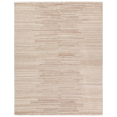Hadi Sayeed HAD06 Tufted Striped Ivory Area Rug (6'X9')