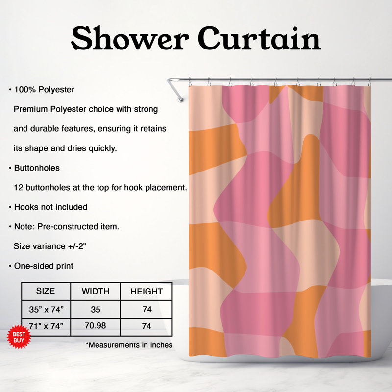 Rideau de douche Old-School Vibe - Premium, H 74 po x l 71 po