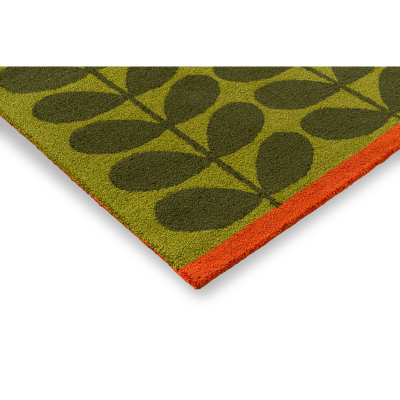 Solid Stem Hand Tufted Floral Area Rug, Rectangle 5'3" x 7'7"