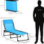 Chaise longue de patio avec dossier pliable à 4 chaises, filet respirant, coussin, pour chaise de jardin bleue réglable