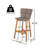 Lymington Outdoor Bar Stool, Teak Finished Wood With Wicker, Set Of 2-1099384468