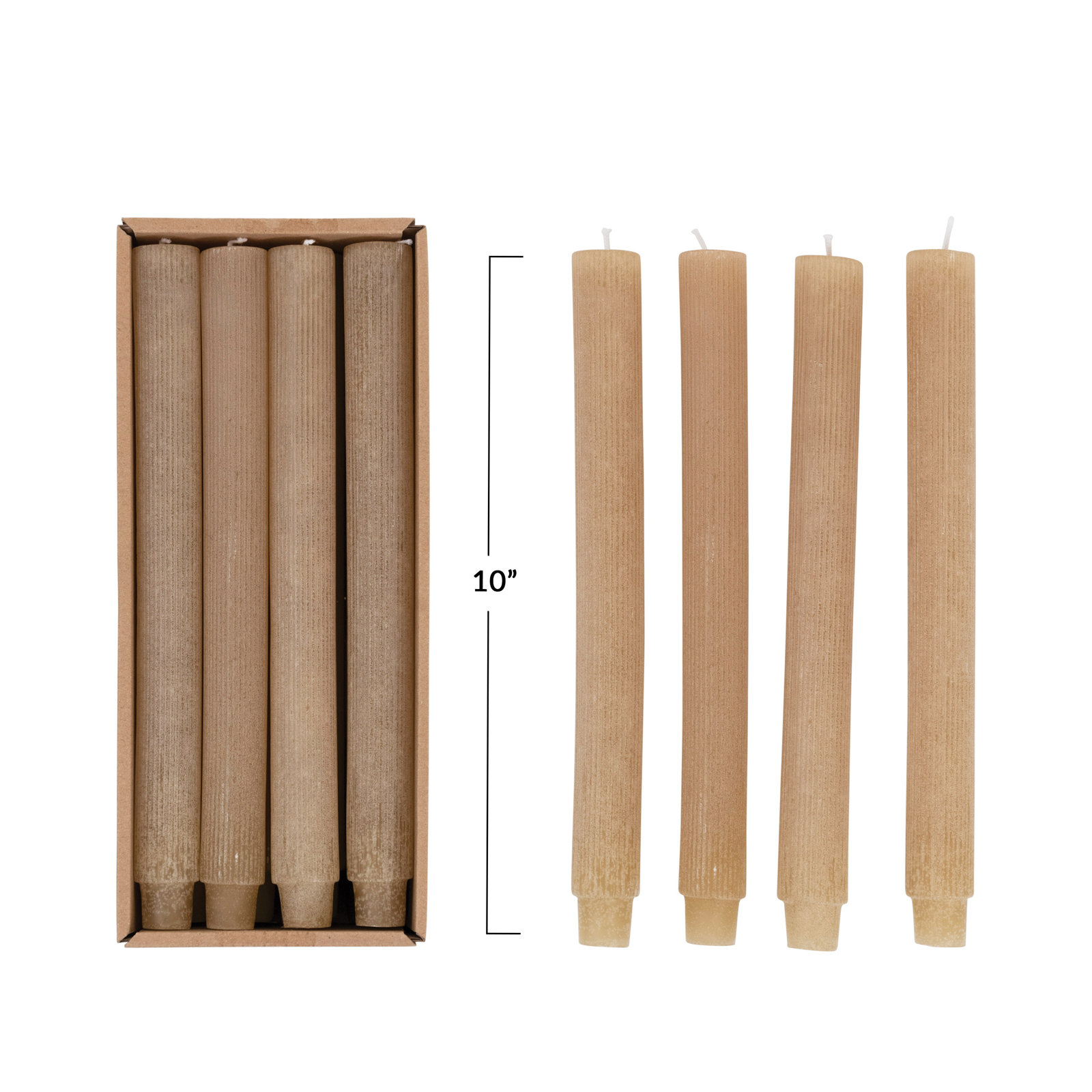 Caridad Unscented Taper Candle Set, Linen