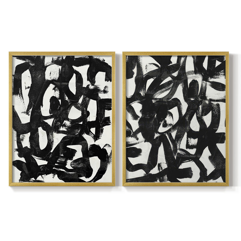 «Graffiti Tangle I», reproduction encadrée de qualité supérieure - prête à être accrochée - aucun clou requis - aucun clou requis