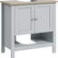 Armoire de salle de bain sous le lavabo, gris avec tablette réglable pour le rangement de meuble-lavabo peu encombrant, gris, mieux